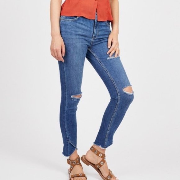 Free People Denim - Free People Sunny Ripped Crop Midrise Skinny 28